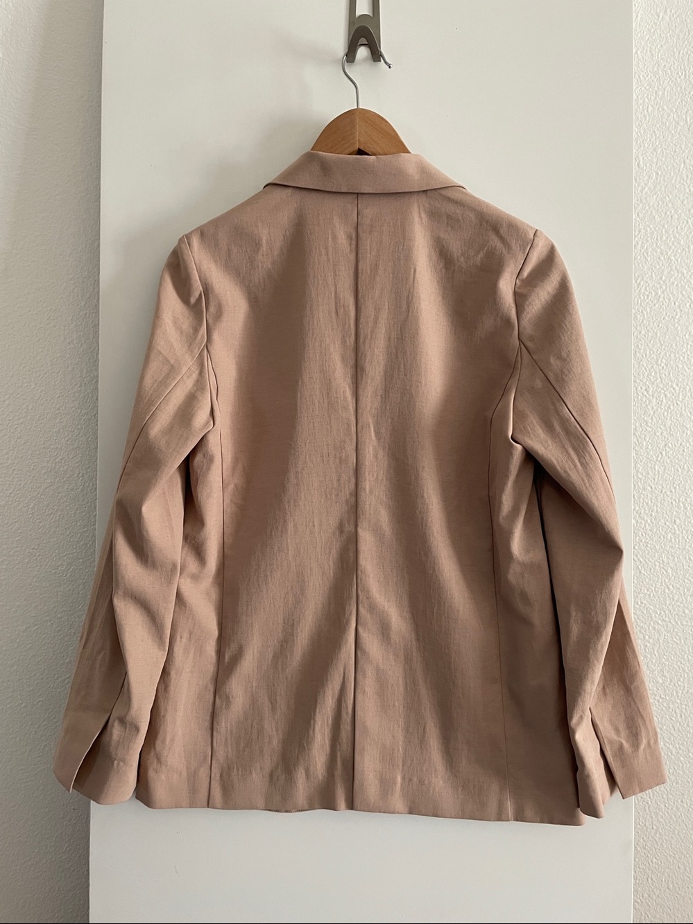 UNIQLO Tan Crisp Linen/Cotton Poplin Blend Blazer Unlined, Light Fabric - Picture 3 of 11